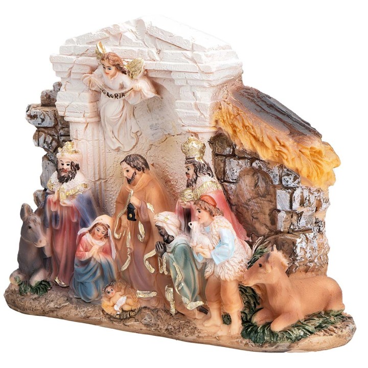 Natividad en resina en bloque 15x4x12