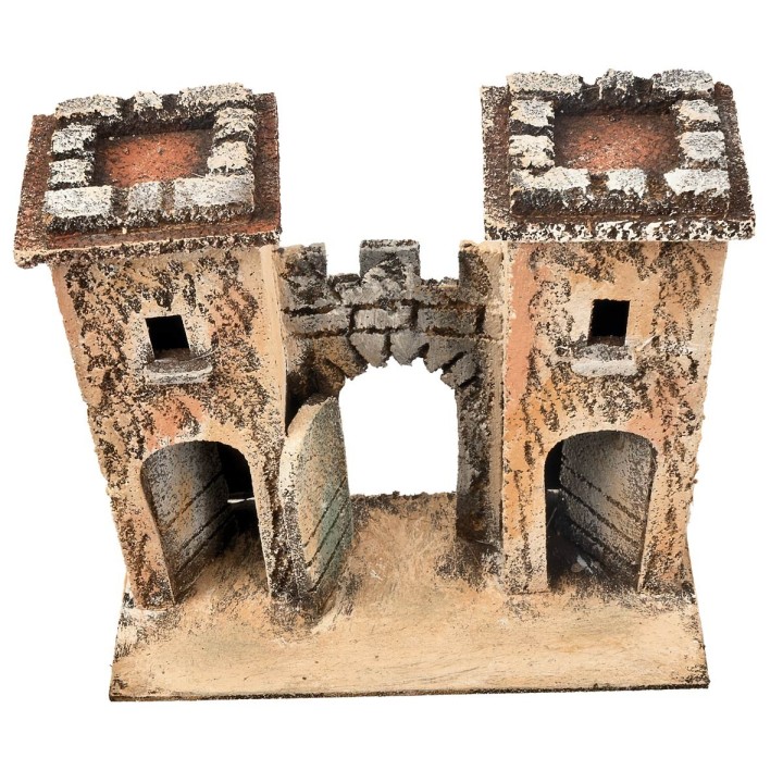 Arco napoletana fortificato con torri cm 16,7x7,5x15 h
