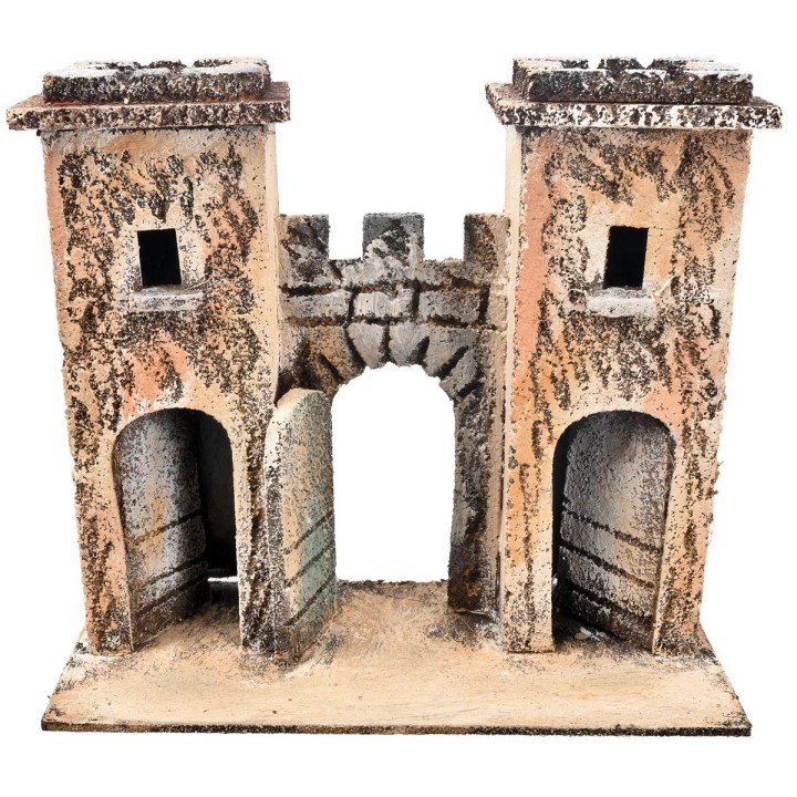 Arco napoletana fortificato con torri cm 16,7x7,5x15 h