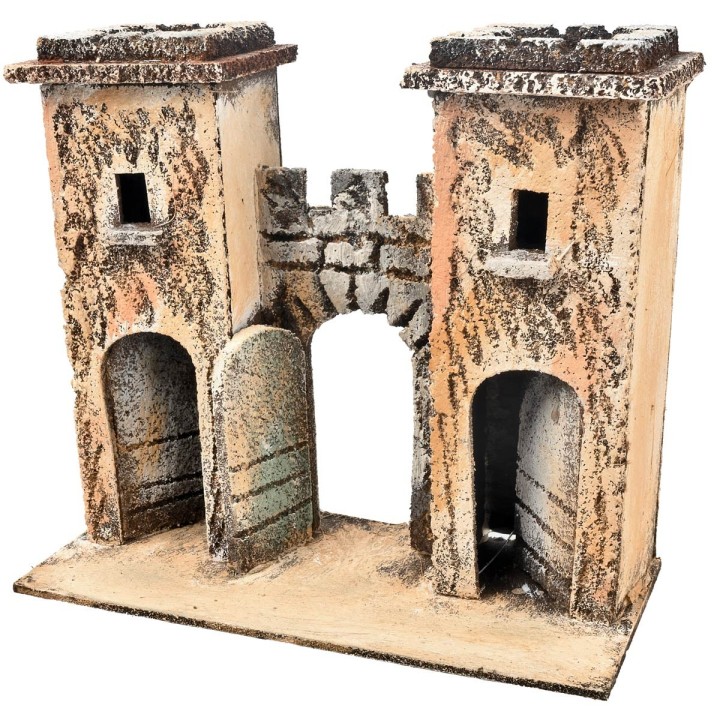 Arco napolitano fortificado con torres cm 16,7x7,5x15 h
