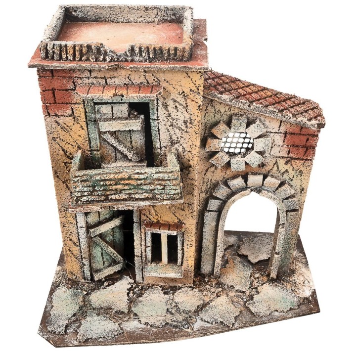 Casa napoletana con balcone e arco laterale cm 25,3x16x26 h