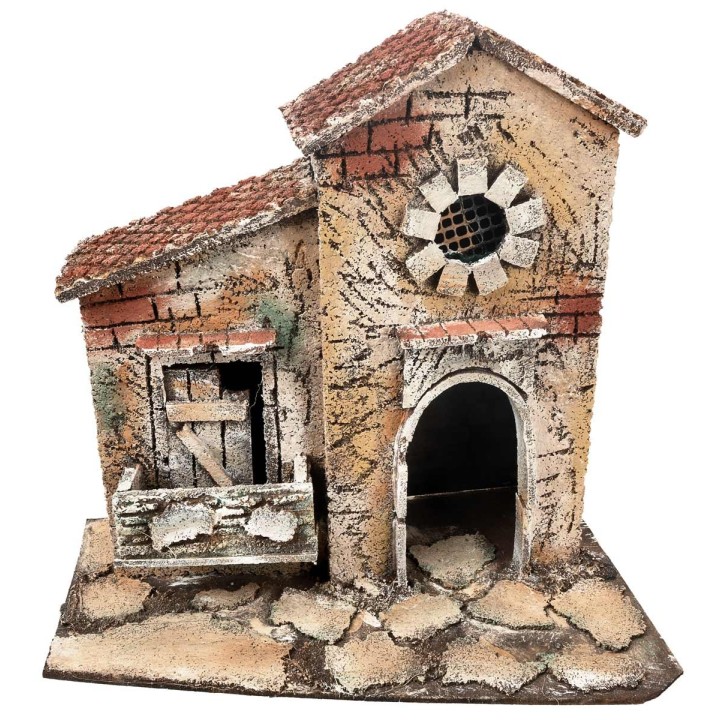 Casa napolitana con ventana circular cm 26x16,2x24,5 h