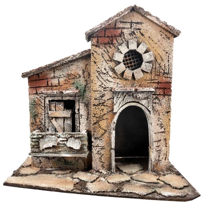 Casa napolitana con ventana circular cm 26x16,2x24,5 h