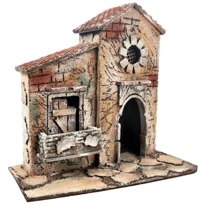 Casa napolitana con ventana circular cm 26x16,2x24,5 h