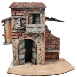 Casa napoletana con muro danneggiato cm 25x16,2x27 h