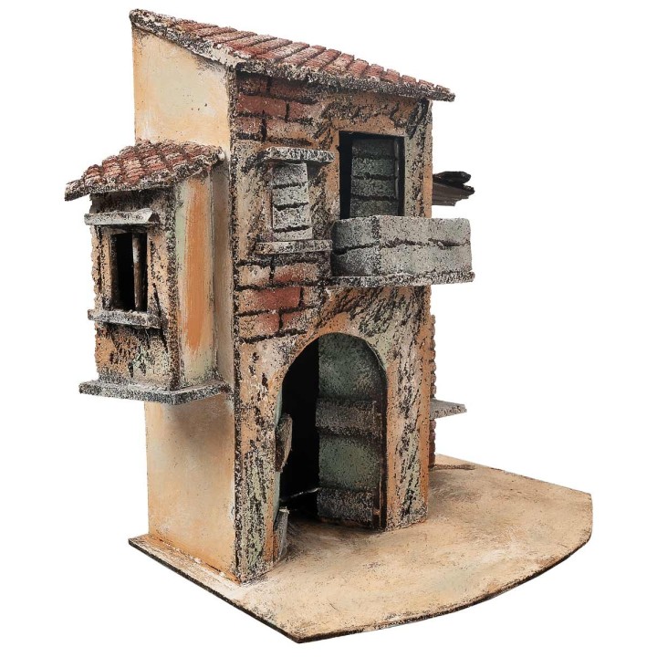 Casa napoletana con muro danneggiato cm 25x16,2x27 h