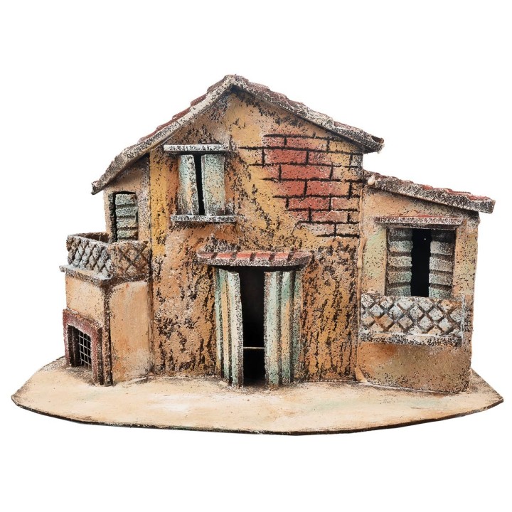 Neapolitan house with two balconies cm 34x17.5x22 h