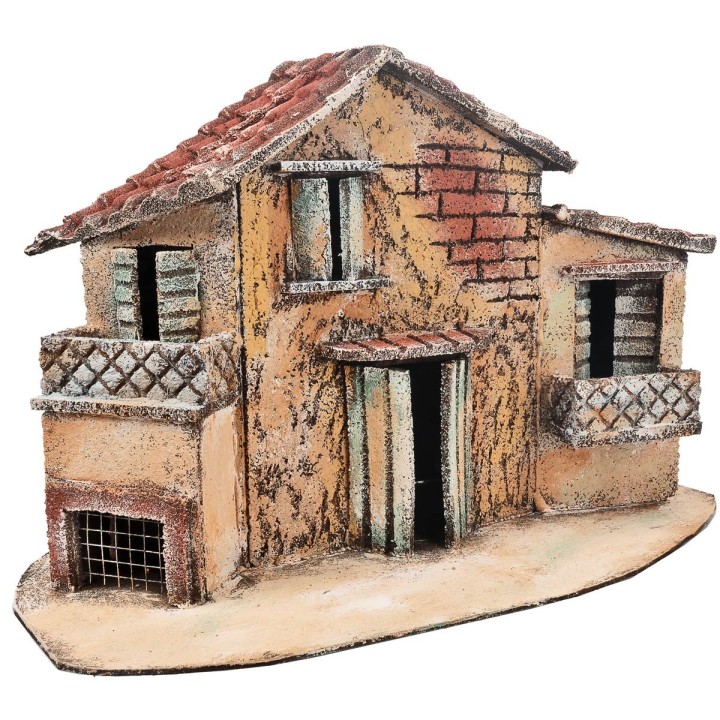 Casa napolitana con dos balcones cm 34x17,5x22 h