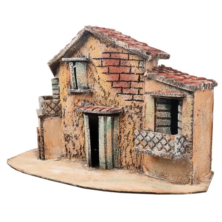 Casa napolitana con dos balcones cm 34x17,5x22 h