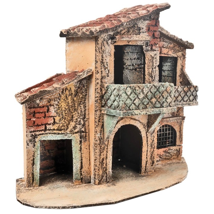 Two-story Neapolitan house with grate cm 28x13x23 h