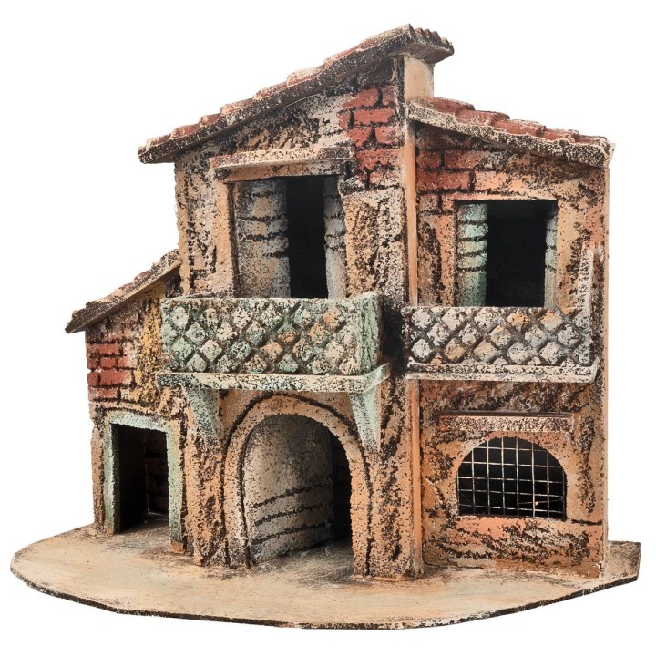 Casa napoletana a due piani con grata cm 28x13x23 h