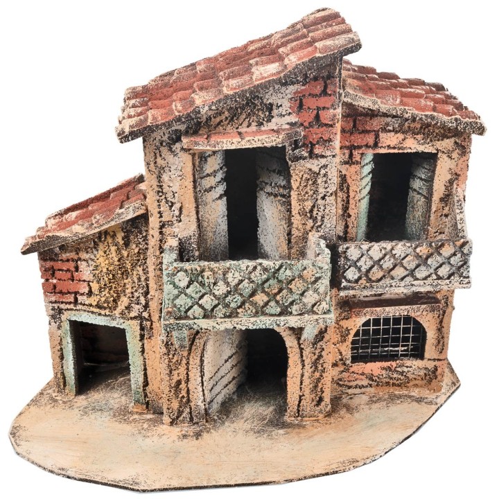 Two-story Neapolitan house with grate cm 28x13x23 h