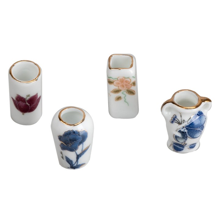 Set 4 vasi in ceramica h 2,4 cm