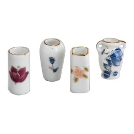 Set of 4 ceramic vases h 2.4 cm