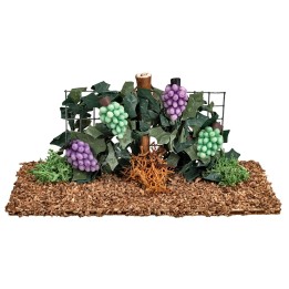 Vigneto con uva nera e bianca cm 11x5x5 h