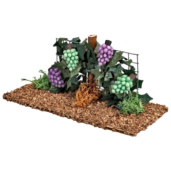 Viñedo con uva negra y blanca cm 11x5x5 h