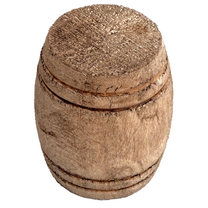 Botte in legno cm ø 3x3,6 h minuterie presepe