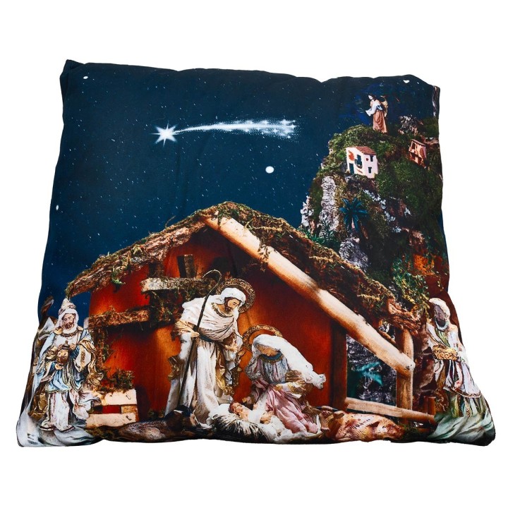 Christmas Cushion with nativity scene and working light