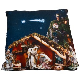 Christmas Cushion with nativity scene and working light