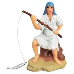 Fisherman with rod series 8 cm