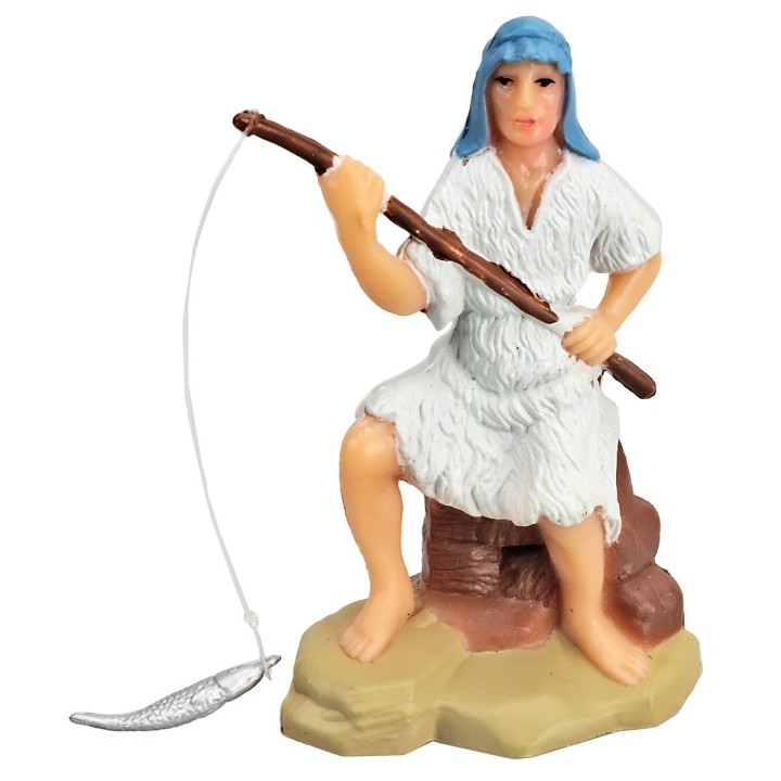 Pescatore con canna serie 8 cm
