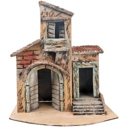 Casetta napoletana con porta rialzata cm 26,5x15,7x14,5 h.