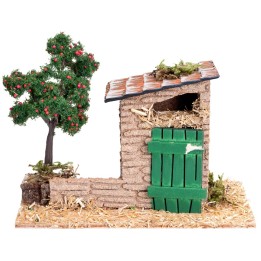 Giardino con ripostiglio e melo cm 17,5x8,5x13 h