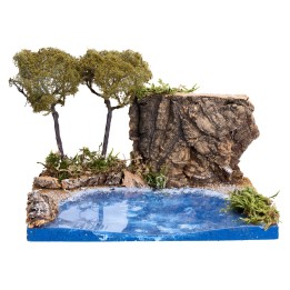Ambientazione marina con vegetazione cm 19x14,5x13 h