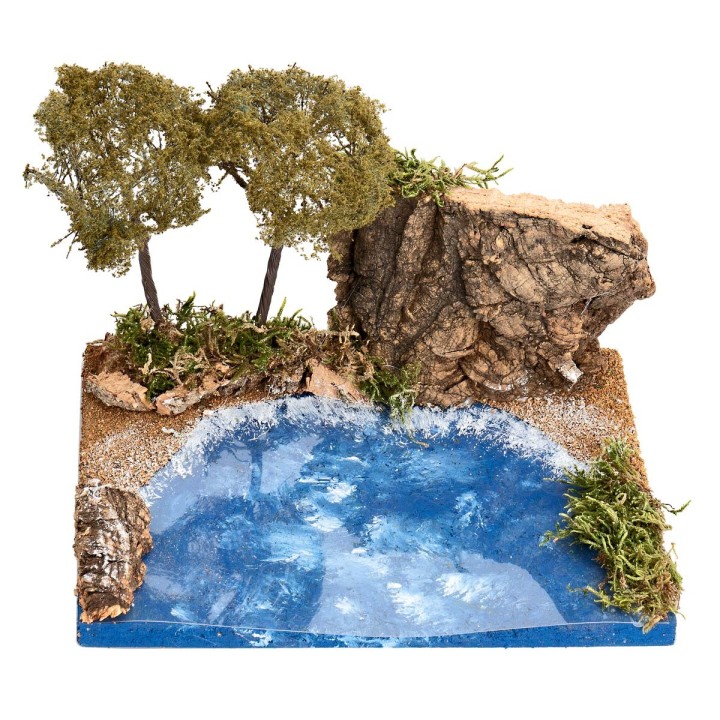 Ambientazione marina con vegetazione cm 19x14,5x13 h