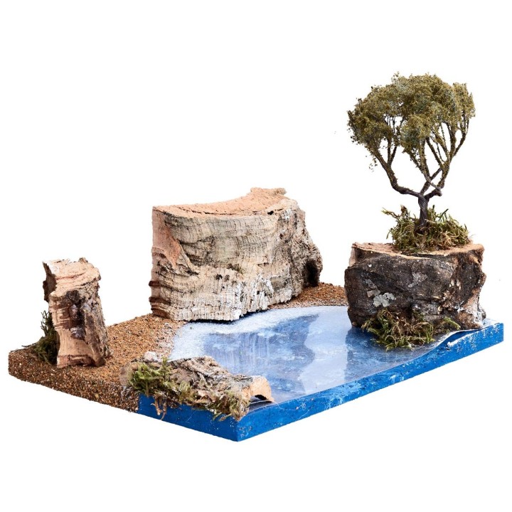 Paesaggio marino con isolotto cm 19x14,5x13 h