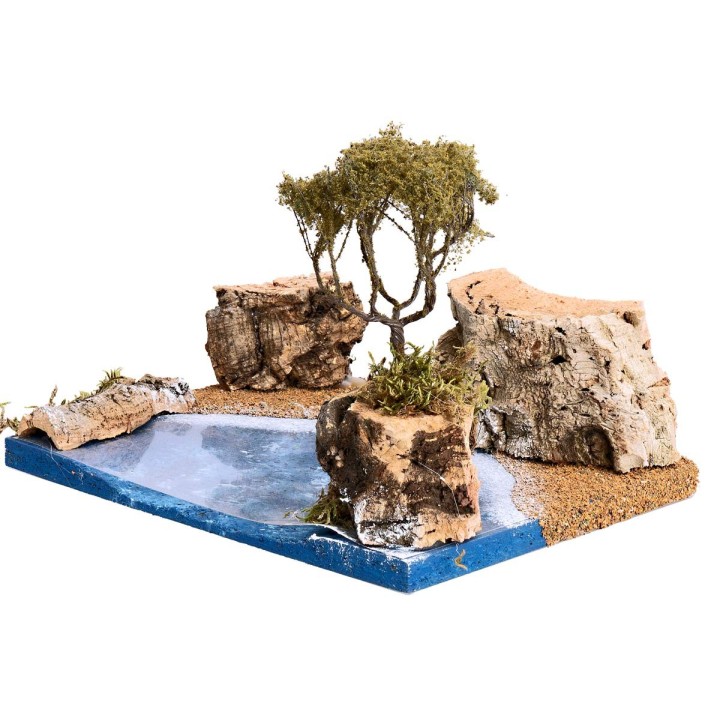 Marine landscape with islet 19x14.5x13 cm h