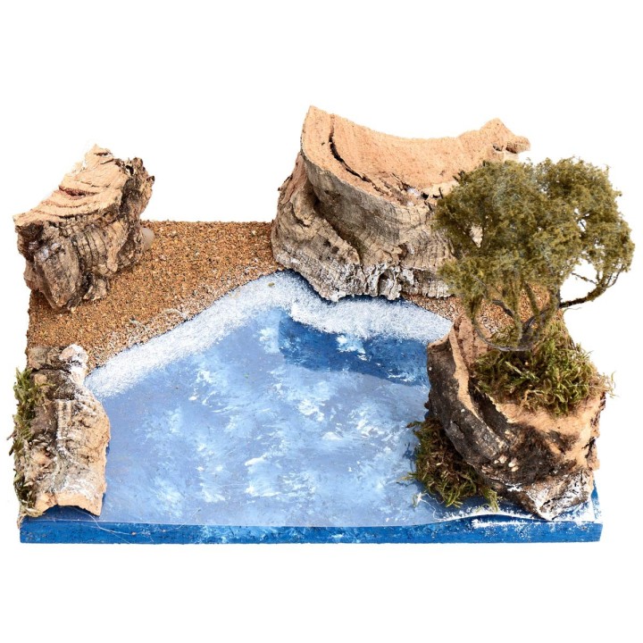 Marine landscape with islet 19x14.5x13 cm h