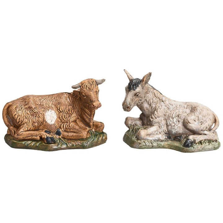 Set bue y asno Lux para estatuas h 10 cm Euromarchi