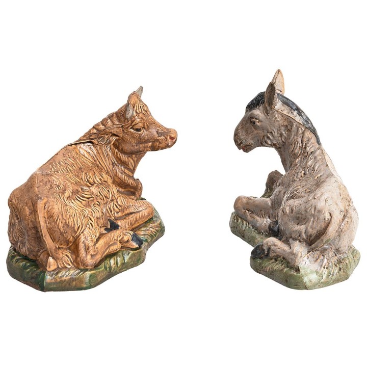 Set bue y asno Lux para estatuas h 10 cm Euromarchi