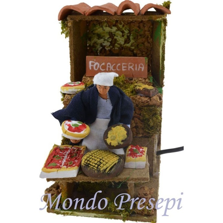 Venditore di pizze in movimento