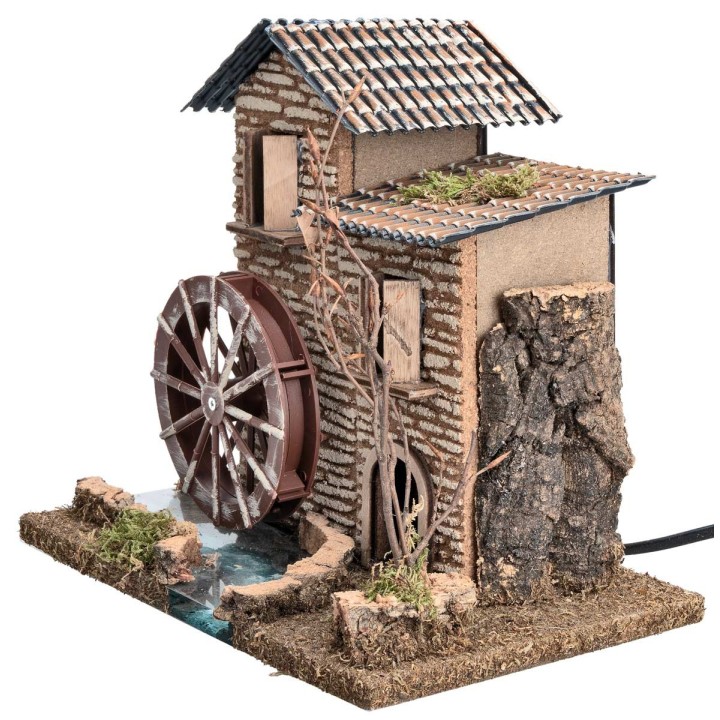 House with working water mill cm 25x16x22.3 h