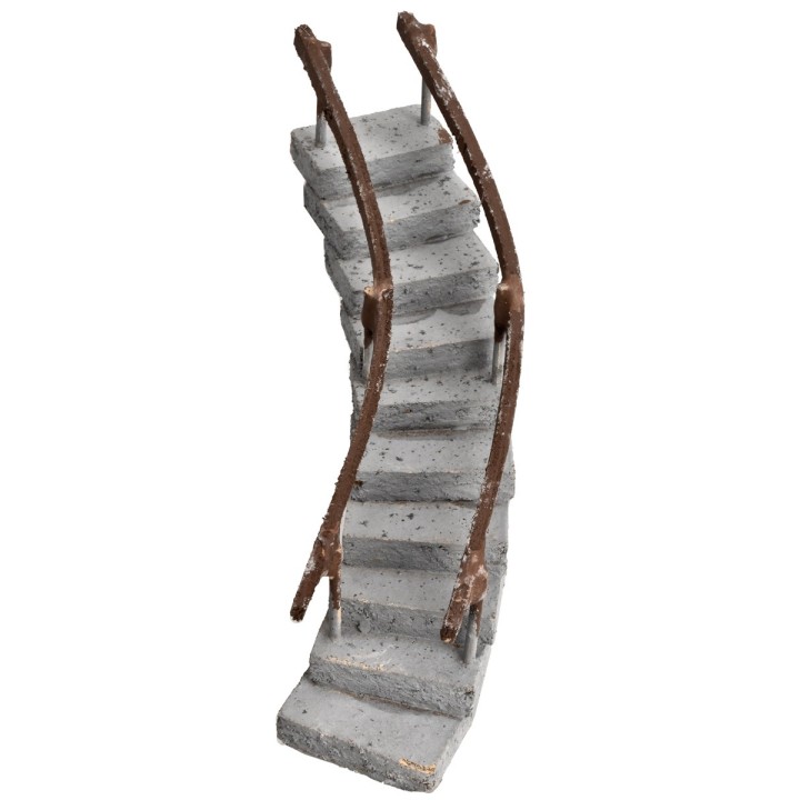 Scala curva con corrimano rivolto verso sinistra h 13,5 cm