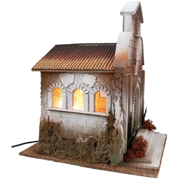 Chiesa con campanile per statue da 12-15 cm