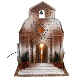 Iglesia con campanario para estatuas de 12-15 cm