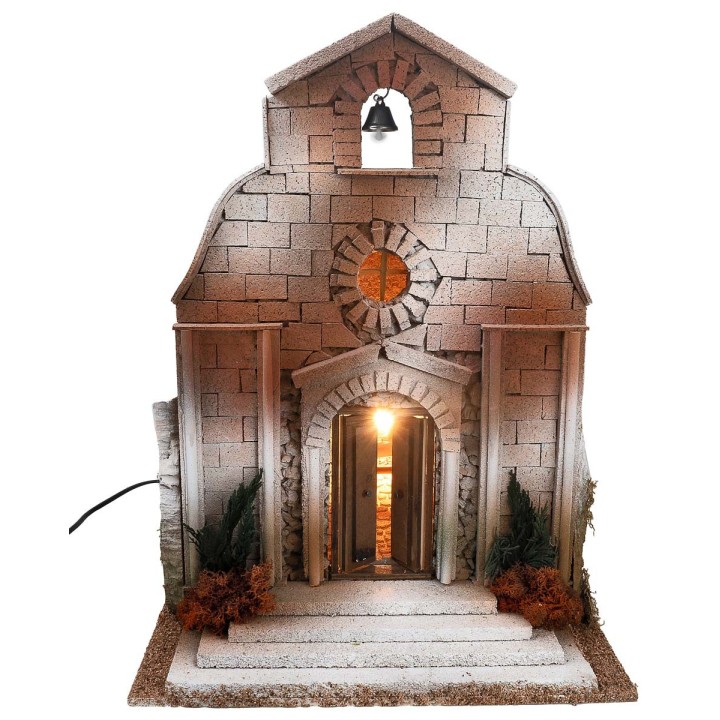 Iglesia con campanario para estatuas de 12-15 cm
