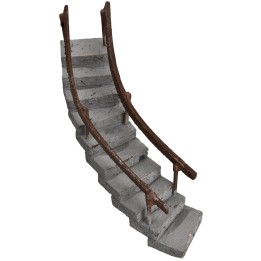 Escalera curva con pasamanos hacia la derecha h 13,5 cm