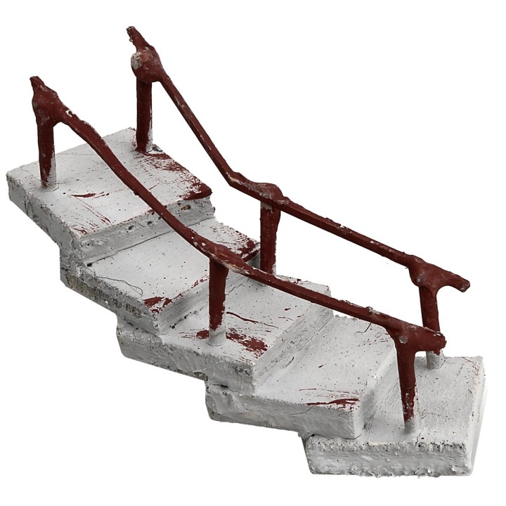 copy of Escalera curva con pasamanos orientado hacia la