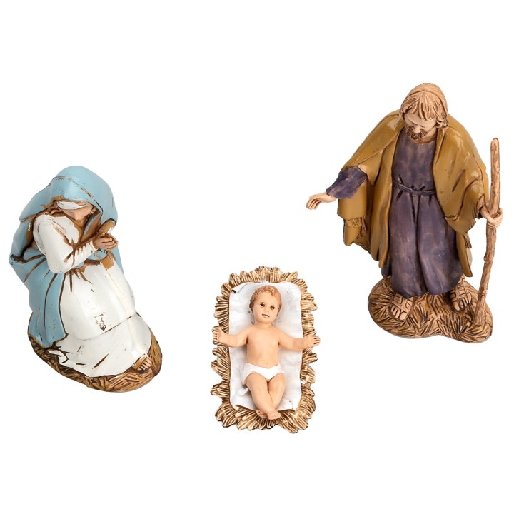 Natividad 3 figuras decoración ‘700 serie 10 cm Landi Moranduzzo