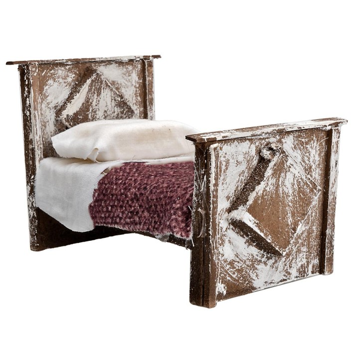 Bed with blanket in wood cm 10x6x7.5 h