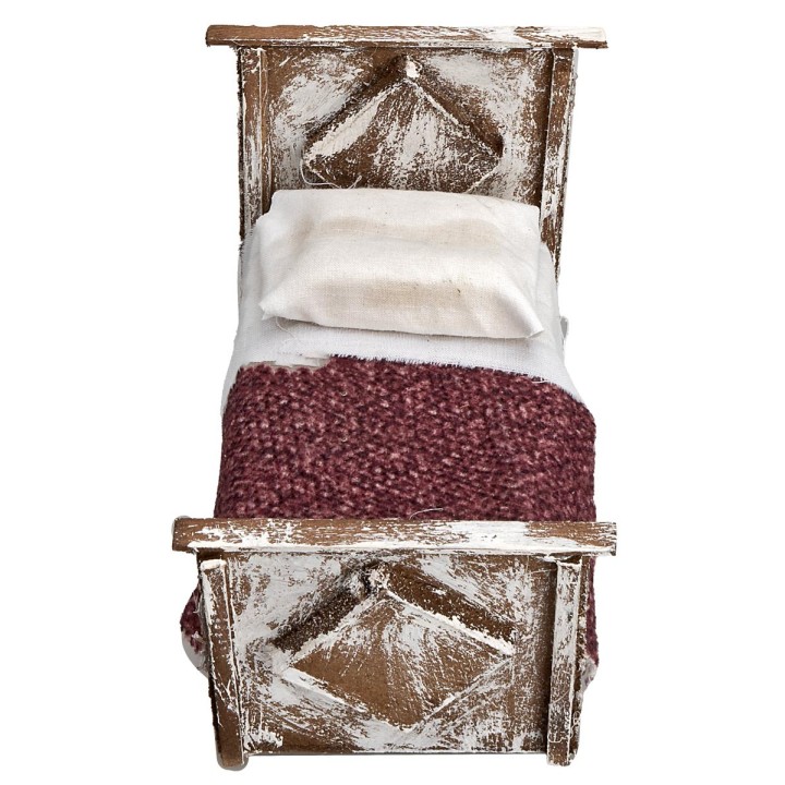 Letto con coperta in legno cm 10x6x7,5 h