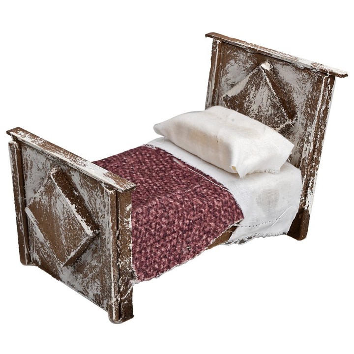 Bed with blanket in wood cm 10x6x7.5 h