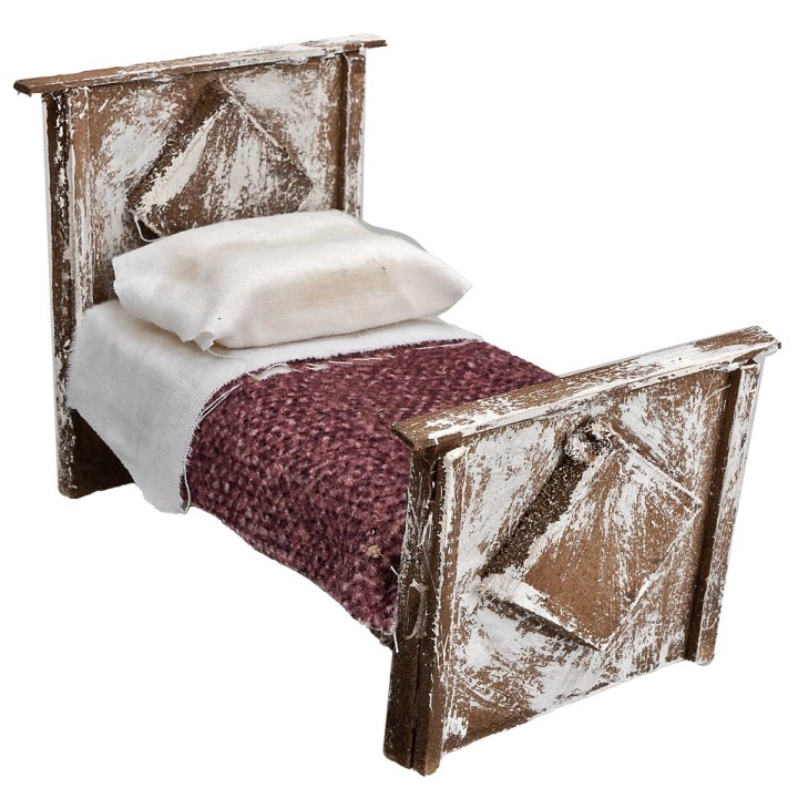 Letto con coperta in legno cm 10x6x7,5 h