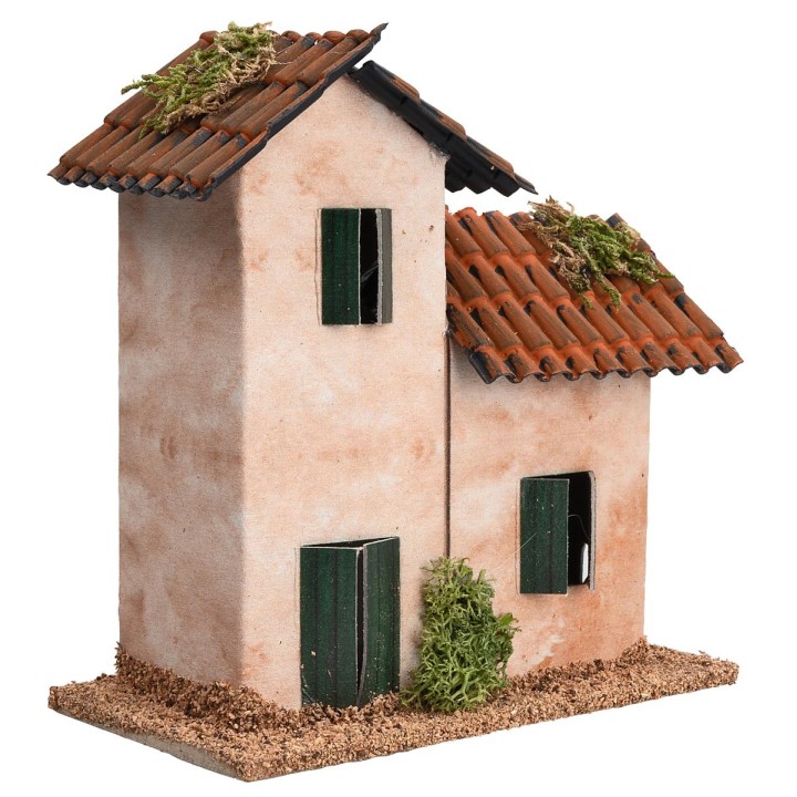 Casa artesanal de dos pisos cm 13x7,2x13,6 h