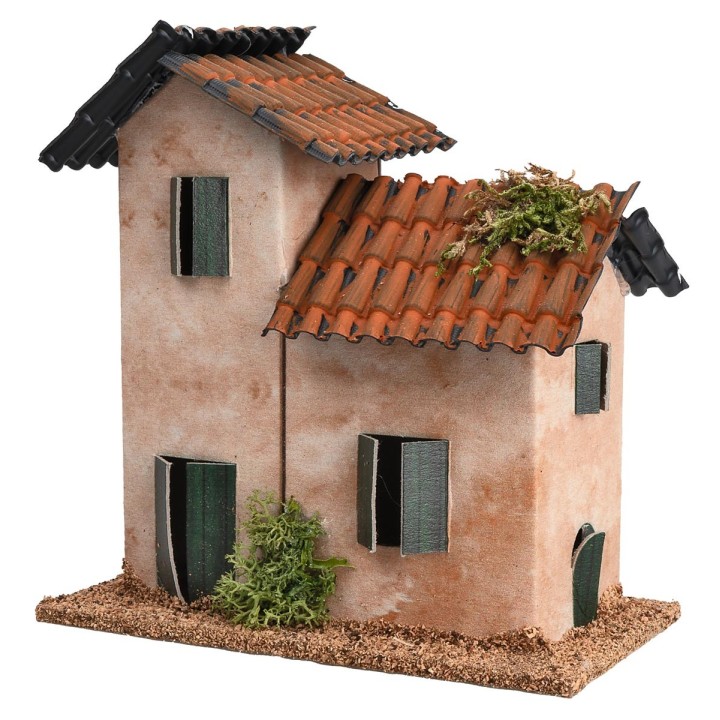 Casa artesanal de dos pisos cm 13x7,2x13,6 h