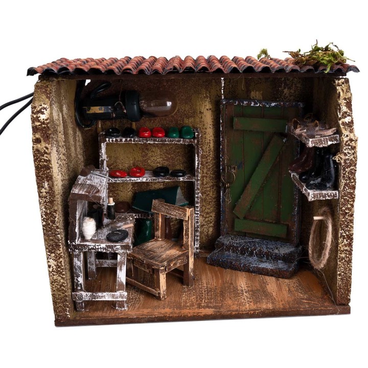 Shoe repair shop with working light cm 19.5x11.7x16 h